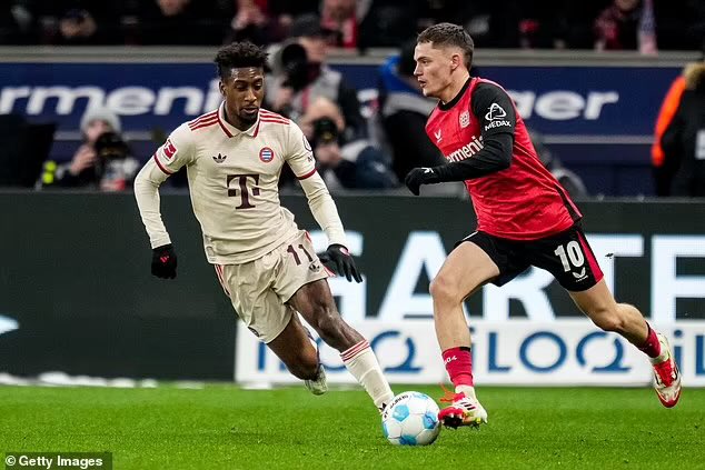 Florian Wirtz with a ball against Bayern